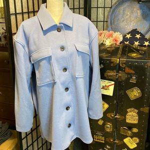 Croft & Barrow Periwinkle Blue Button Up Fleece Jacket